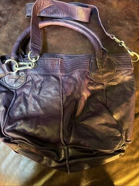 Liebeskind Deep Plum Leather Hobo/Crossbody Bag